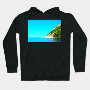 Scenery with Mount Conero, Scoglio della Vela, Adriatic Sea Hoodie